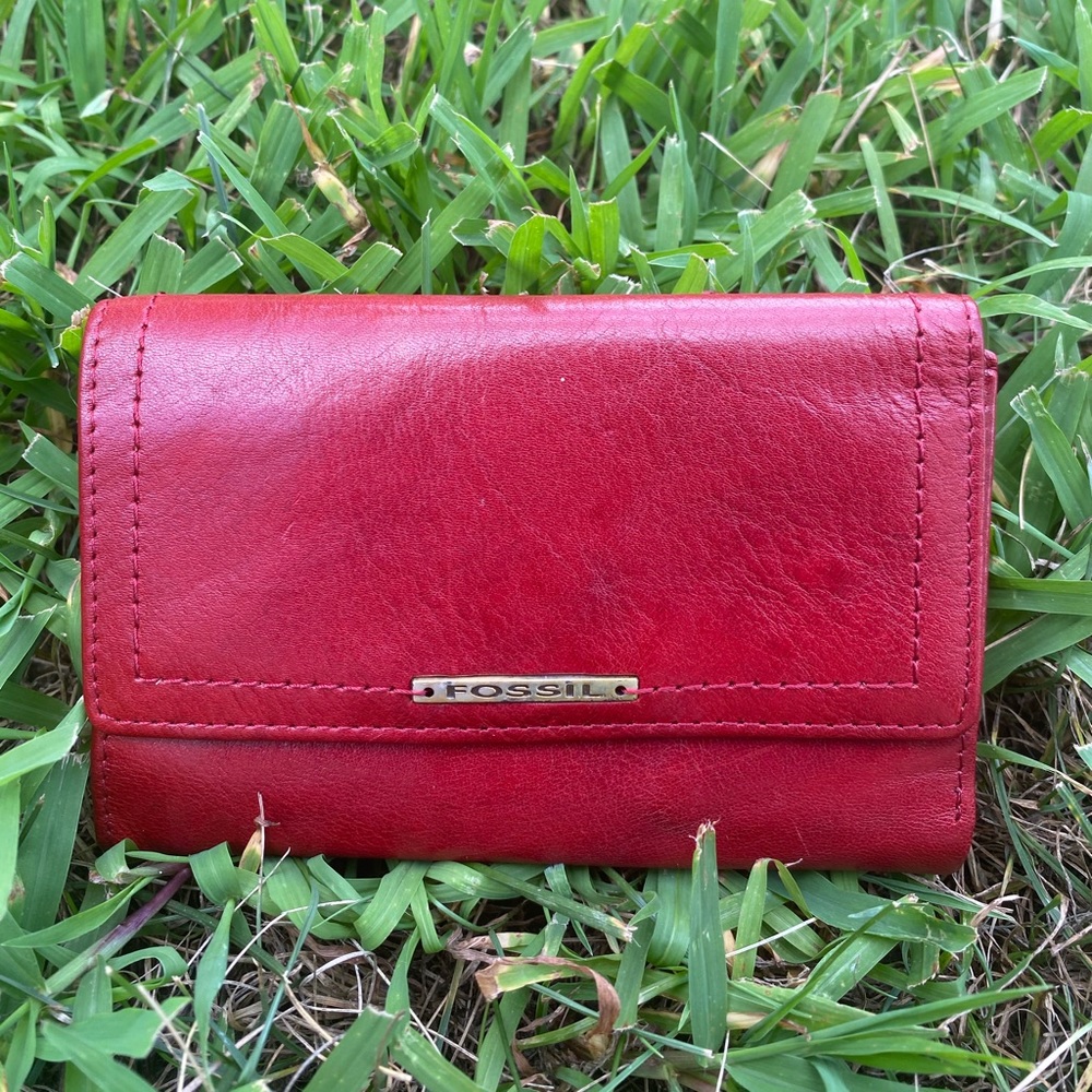 Red Fossil Wallet